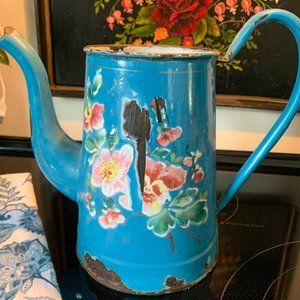 Rare Antique French Floral Coffee Pot